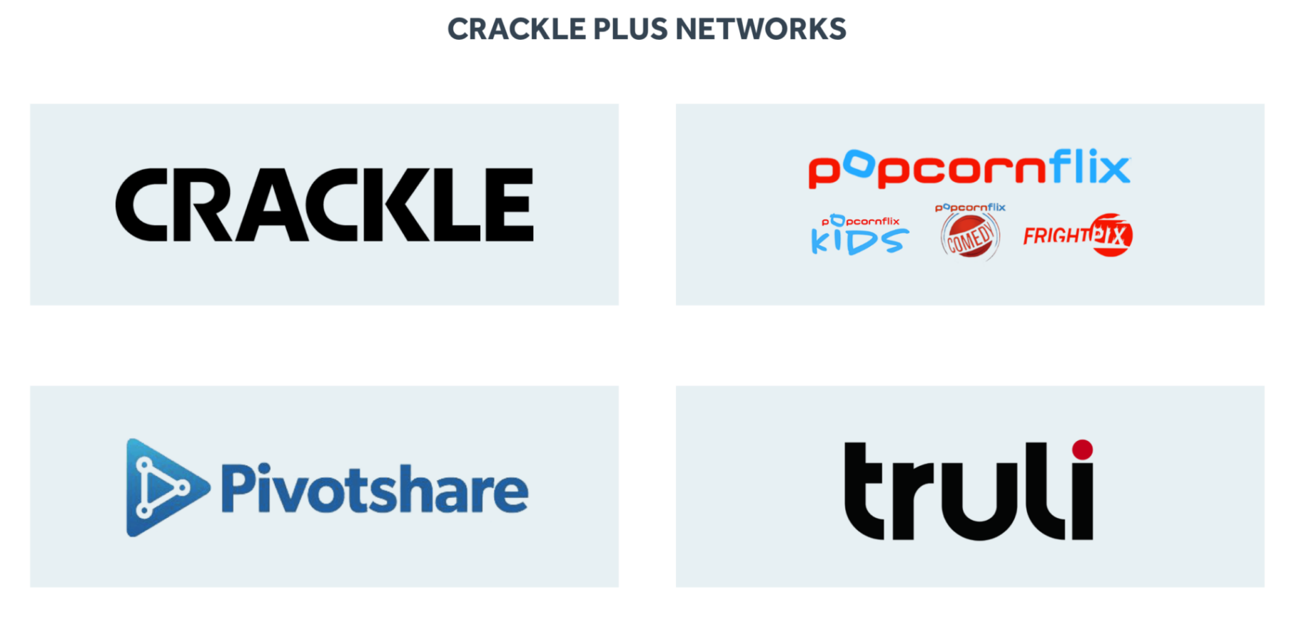 Screen capture from cssentertainment.com Crackle Plus Networks